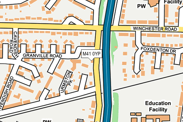 M41 0YP map - OS OpenMap – Local (Ordnance Survey)