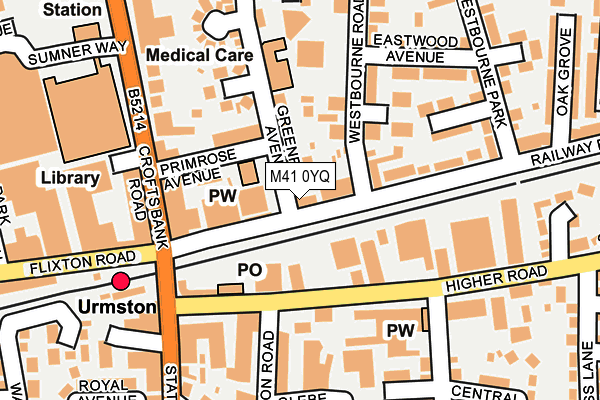 M41 0YQ map - OS OpenMap – Local (Ordnance Survey)