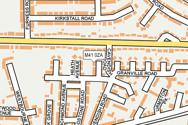 M41 0ZA map - OS OpenMap – Local (Ordnance Survey)