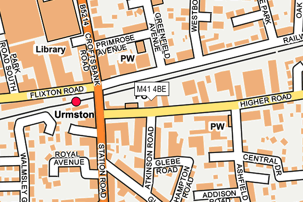 M41 4BE map - OS OpenMap – Local (Ordnance Survey)