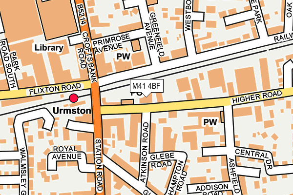 M41 4BF map - OS OpenMap – Local (Ordnance Survey)