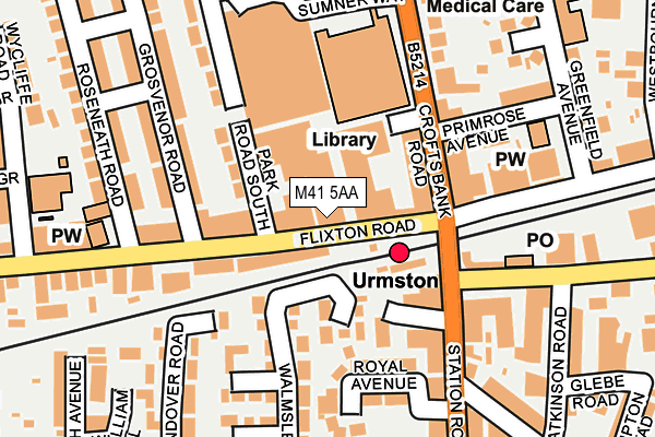 M41 5AA map - OS OpenMap – Local (Ordnance Survey)