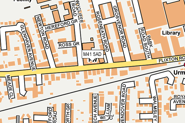 M41 5AD map - OS OpenMap – Local (Ordnance Survey)