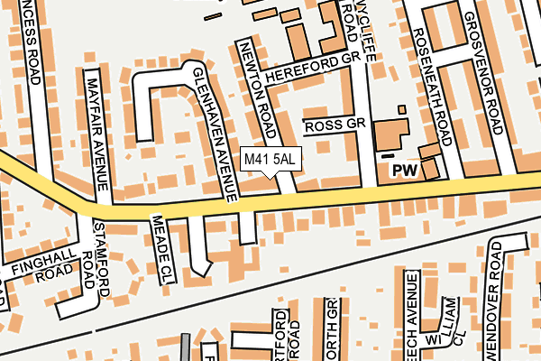 M41 5AL map - OS OpenMap – Local (Ordnance Survey)