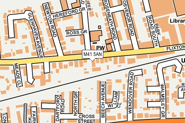 M41 5AN map - OS OpenMap – Local (Ordnance Survey)