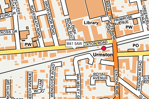 M41 5AW map - OS OpenMap – Local (Ordnance Survey)