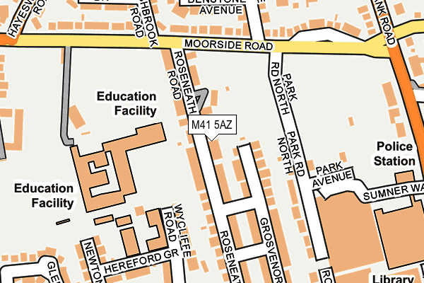 M41 5AZ map - OS OpenMap – Local (Ordnance Survey)