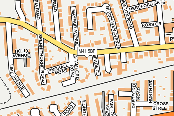 M41 5BF map - OS OpenMap – Local (Ordnance Survey)