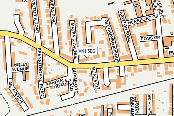 M41 5BG map - OS OpenMap – Local (Ordnance Survey)