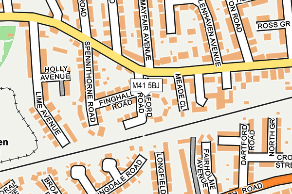 M41 5BJ map - OS OpenMap – Local (Ordnance Survey)