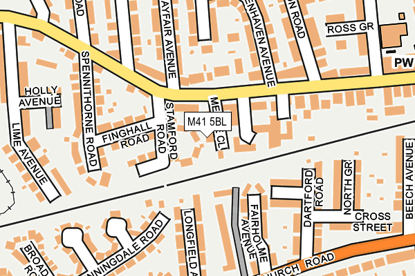 M41 5BL map - OS OpenMap – Local (Ordnance Survey)