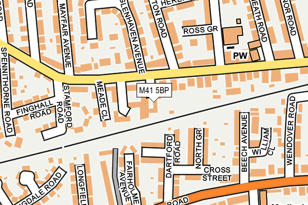 M41 5BP map - OS OpenMap – Local (Ordnance Survey)