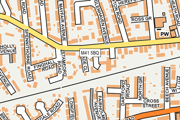 M41 5BQ map - OS OpenMap – Local (Ordnance Survey)