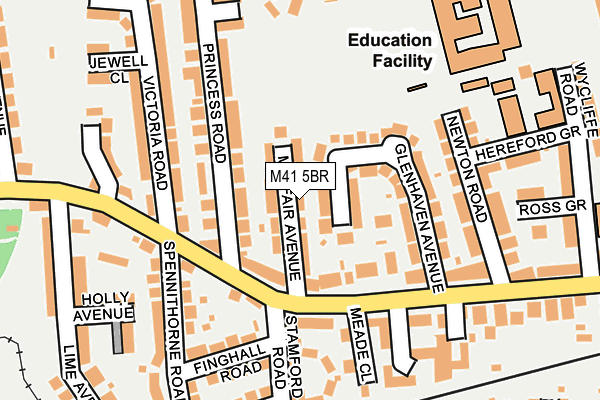 M41 5BR map - OS OpenMap – Local (Ordnance Survey)