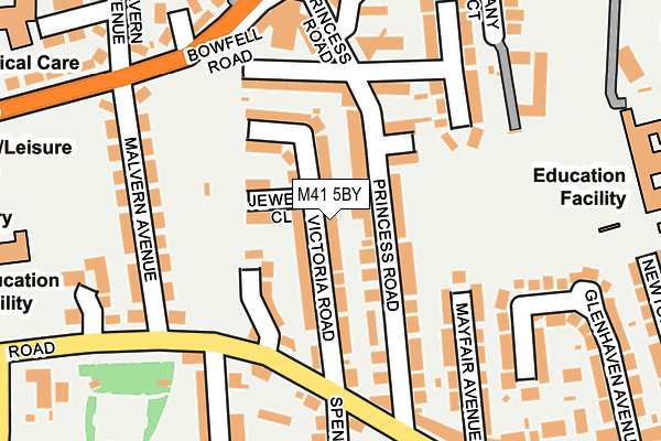 M41 5BY map - OS OpenMap – Local (Ordnance Survey)