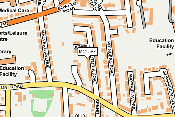 M41 5BZ map - OS OpenMap – Local (Ordnance Survey)