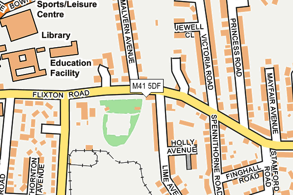 M41 5DF map - OS OpenMap – Local (Ordnance Survey)