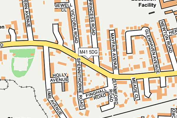 M41 5DG map - OS OpenMap – Local (Ordnance Survey)