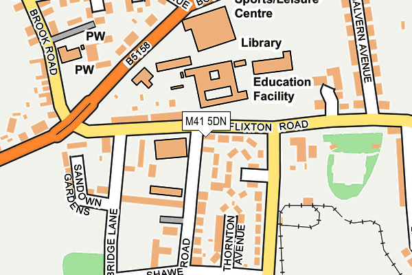 M41 5DN map - OS OpenMap – Local (Ordnance Survey)