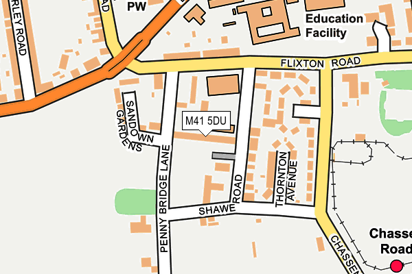 M41 5DU map - OS OpenMap – Local (Ordnance Survey)