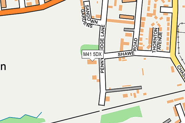 M41 5DX map - OS OpenMap – Local (Ordnance Survey)
