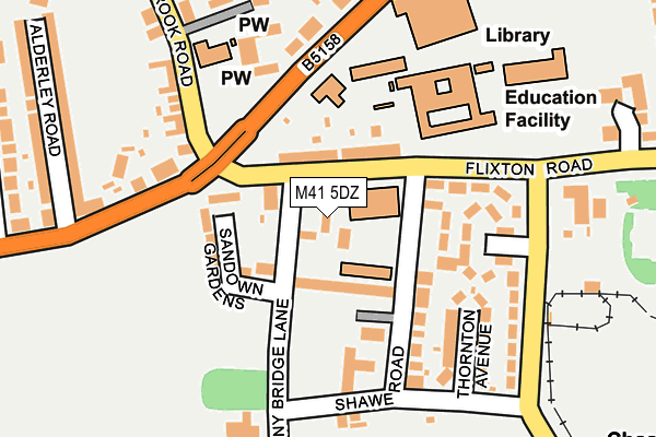 M41 5DZ map - OS OpenMap – Local (Ordnance Survey)