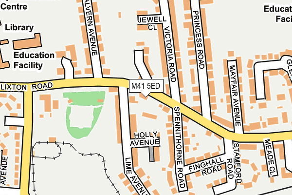 M41 5ED map - OS OpenMap – Local (Ordnance Survey)