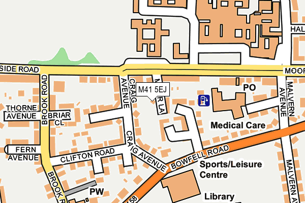 M41 5EJ map - OS OpenMap – Local (Ordnance Survey)