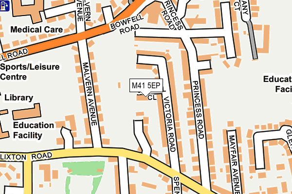 M41 5EP map - OS OpenMap – Local (Ordnance Survey)