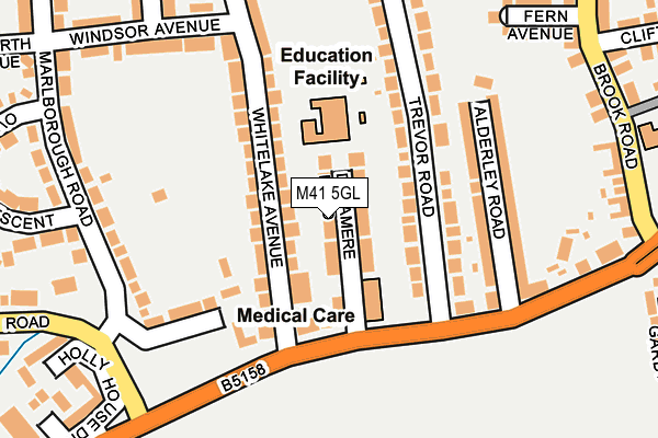 M41 5GL map - OS OpenMap – Local (Ordnance Survey)