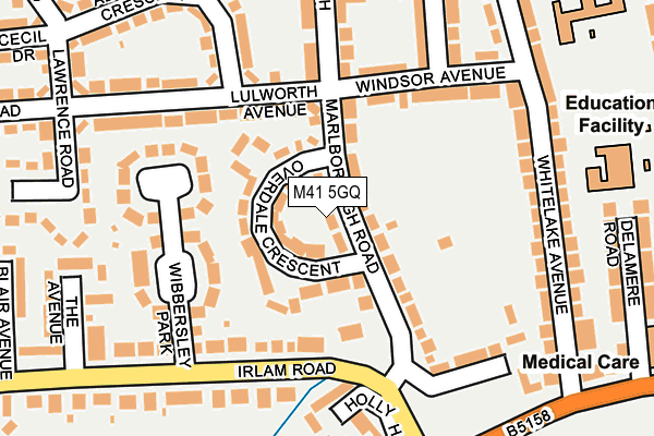 M41 5GQ map - OS OpenMap – Local (Ordnance Survey)