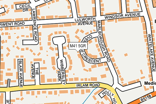 M41 5GR map - OS OpenMap – Local (Ordnance Survey)