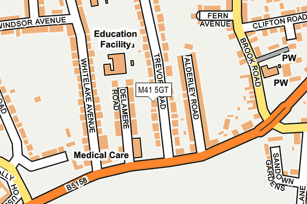 M41 5GT map - OS OpenMap – Local (Ordnance Survey)