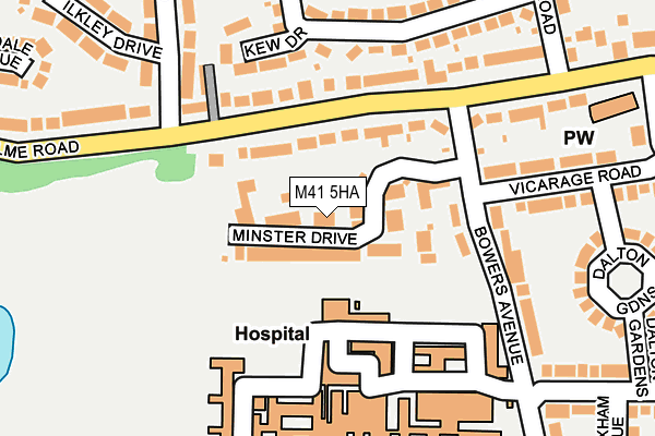 M41 5HA map - OS OpenMap – Local (Ordnance Survey)