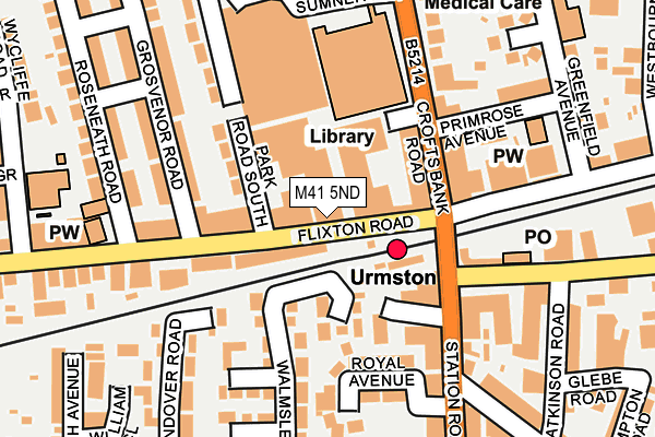 M41 5ND map - OS OpenMap – Local (Ordnance Survey)