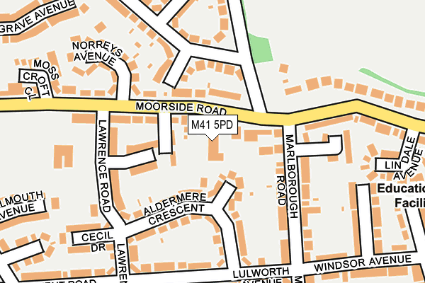 M41 5PD map - OS OpenMap – Local (Ordnance Survey)