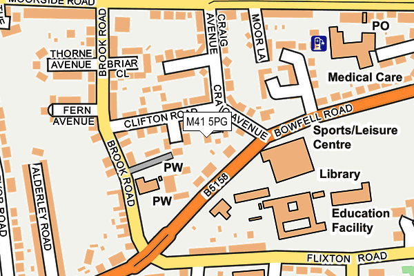 M41 5PG map - OS OpenMap – Local (Ordnance Survey)