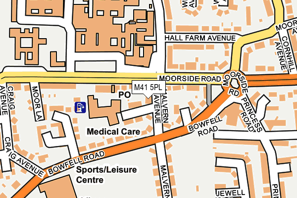 M41 5PL map - OS OpenMap – Local (Ordnance Survey)