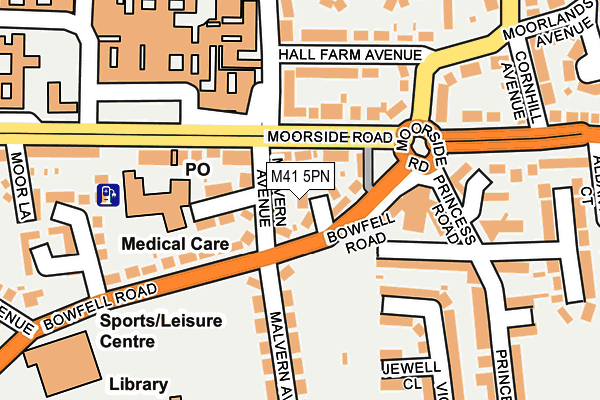 M41 5PN map - OS OpenMap – Local (Ordnance Survey)