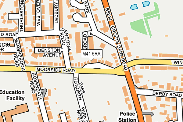 M41 5RA map - OS OpenMap – Local (Ordnance Survey)