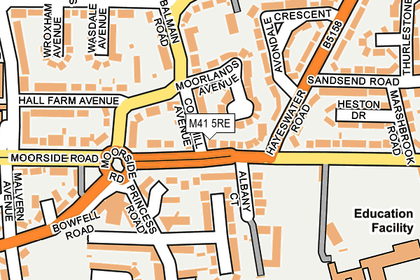 M41 5RE map - OS OpenMap – Local (Ordnance Survey)