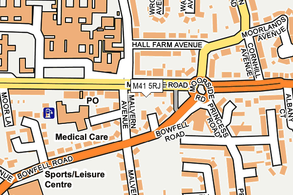 M41 5RJ map - OS OpenMap – Local (Ordnance Survey)