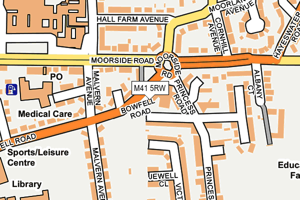 M41 5RW map - OS OpenMap – Local (Ordnance Survey)