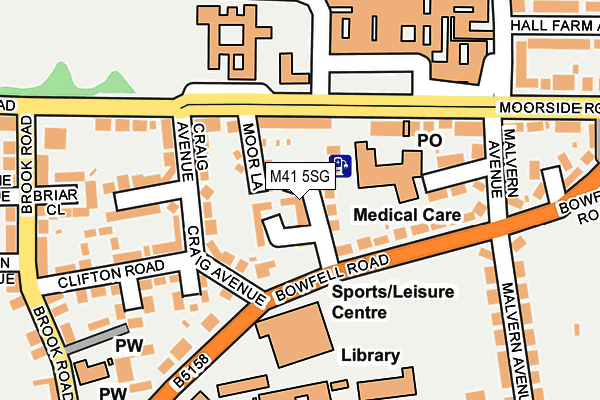 M41 5SG map - OS OpenMap – Local (Ordnance Survey)