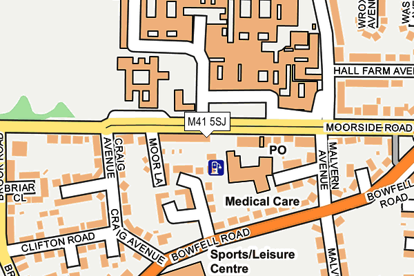 M41 5SJ map - OS OpenMap – Local (Ordnance Survey)