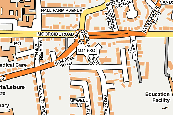 M41 5SQ map - OS OpenMap – Local (Ordnance Survey)