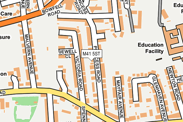 M41 5ST map - OS OpenMap – Local (Ordnance Survey)