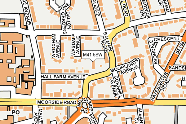 M41 5SW map - OS OpenMap – Local (Ordnance Survey)