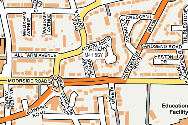 M41 5SY map - OS OpenMap – Local (Ordnance Survey)