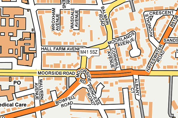 M41 5SZ map - OS OpenMap – Local (Ordnance Survey)